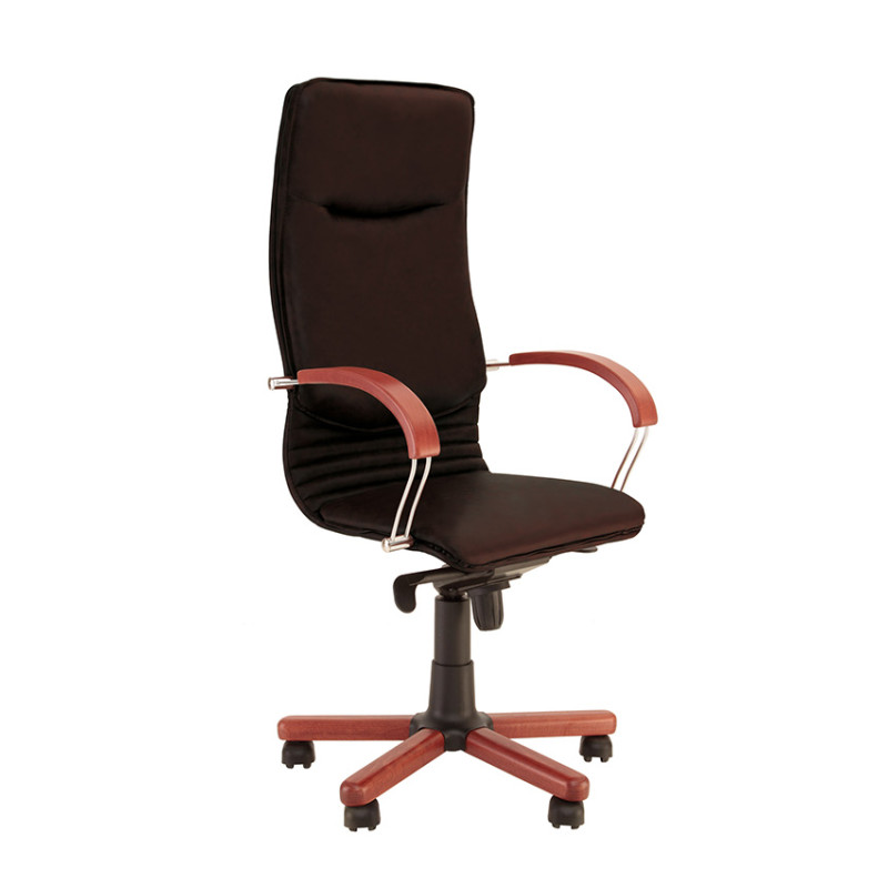 Кожаное кресло руководителя Nova (Нова) wood SP, LE